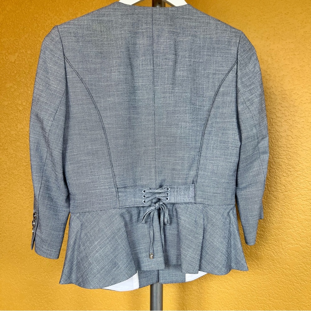 WHBM White House Black Market Drape Ruffle Blazer Suit - Picture 5 of 9